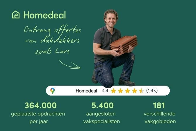 Vind betrouwbare dakdekkers via Homedeal voor dakwerken. Vergelijk gratis offertes van beoordeelde vakspecialisten, bekijk ervaringen van eerdere klanten en kies eenvoudig een geschikte dakdekker voor jouw project.