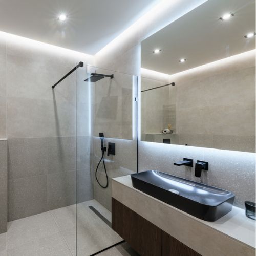 Badkamer inloopdouche glazen wand