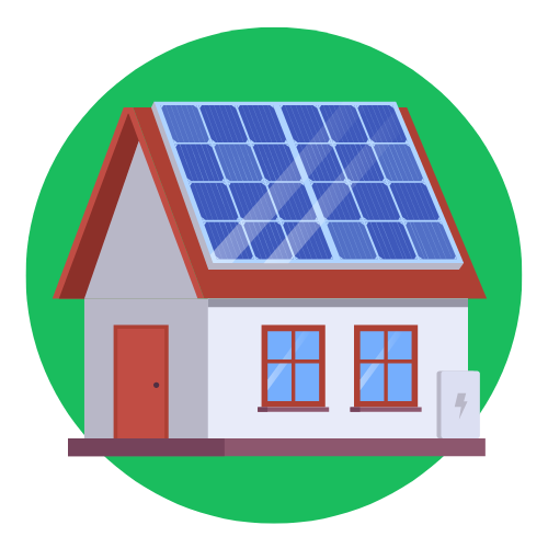 Icoon thuisaccu je hebt veel zelf opgewekte zonne-energie