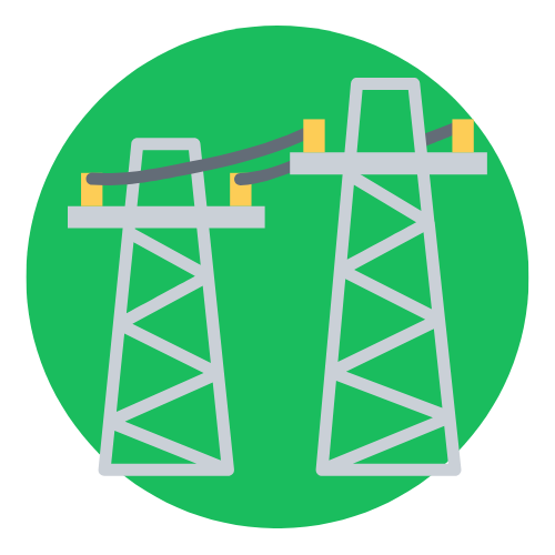 Icoon thuisbatterij en zonnepanelen stroomnet stabiliseren