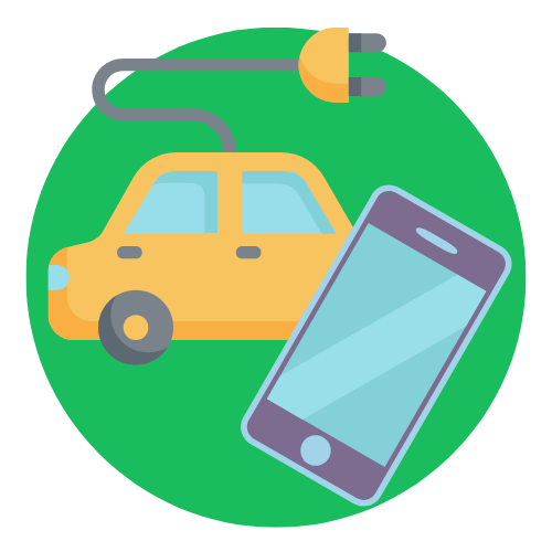 Icoon slimme laadpaal elektrisch laden besturen met app