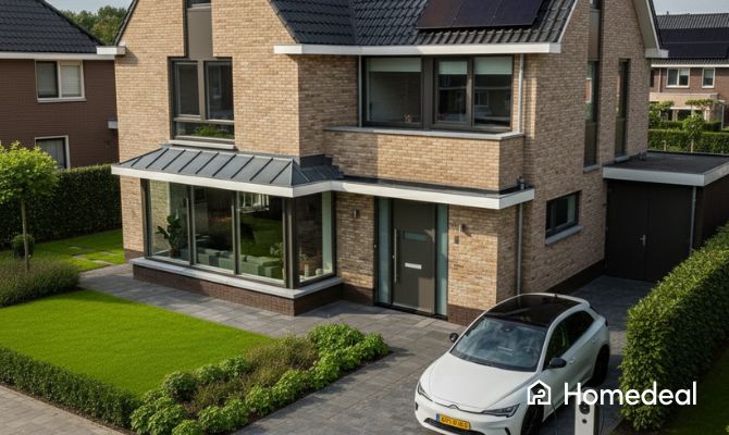 Huis met laadpaal en zonnepanelen